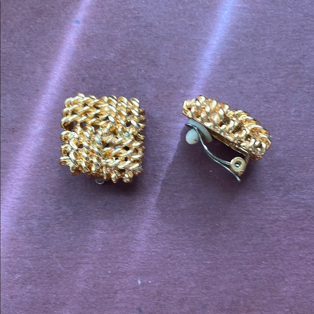 Chic Gold Clip-On Earrings